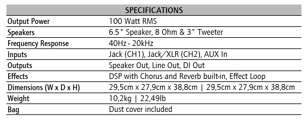 acoustic-amp spec | Bass Gear Magazine ACOUSTIC AMPLIFIER